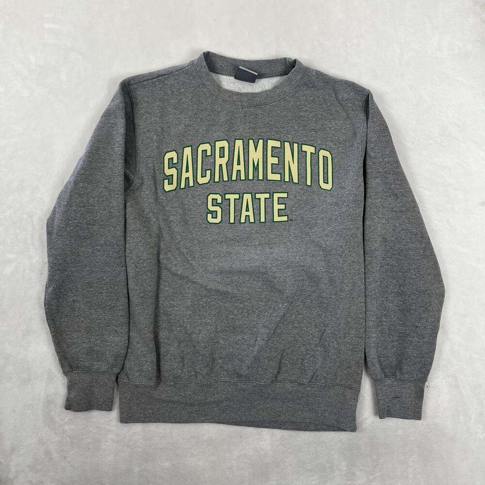 VTG Sacramento State Hornets Sweatshirt Mens Small Gray NCAA MV Sport Crewneck